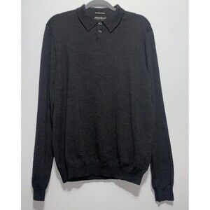 Eddie Bauer Fine Italian Merino Pullover 100% Wool Collared Sweater Men's Large